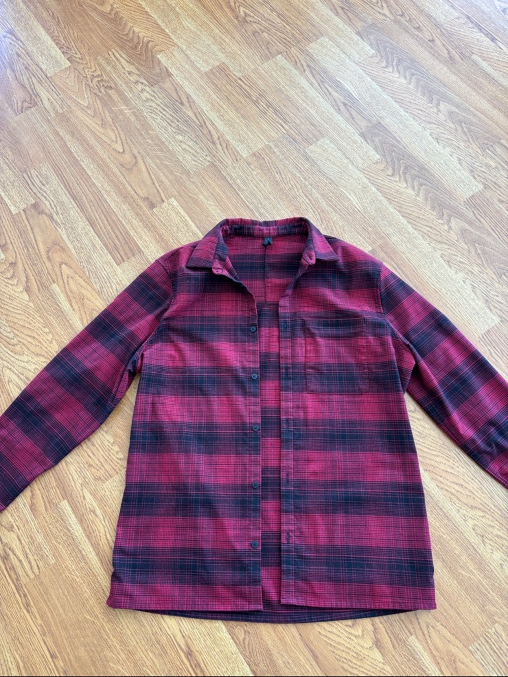 lululemon athletica Red and Black Plaid Button-Up Top